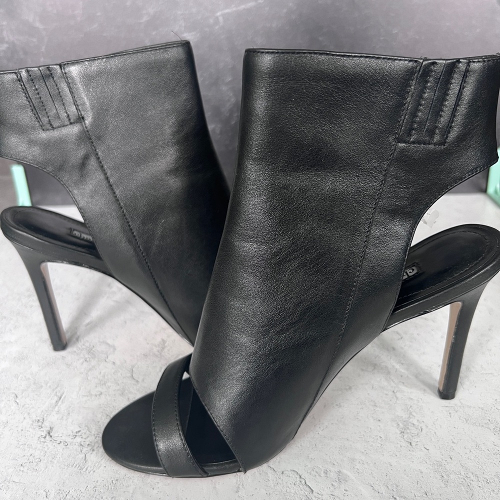 Size 9.5 Charles David Leather Open Toe Heeled Booties NWT